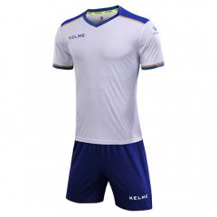 Комплект футбольної форми дитячий Kelme SEGOVIA біло-синьо-жовтий 8351ZB3158.9104, Колір: білий, Розмір виробника: 130