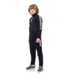 Спортивний костюм для дітей Europaw Limber Up Kid 2101 Short zipper чорно-білий, Колір: чорний, Розмір виробника: 4XS