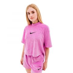 Футболка Nike W NSW MOCK SS TEE TRRY MS FJ4894-532, Колір: рожевий, Розмір виробника: XS