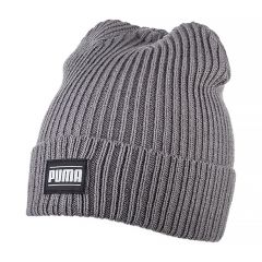 Шапка PUMA Ribbed Classic Cuff Beanie 2403803, Колір: сірий, Розмір: Дорослий