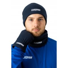 Зимовий набір шапка + баф + рукавички EUROPAW темно-синій, Колір: темно-синій, Розмір: Дорослий