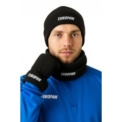 Зимовий набір шапка + баф + рукавички EUROPAW чорний, Колір: чорний, Розмір: Дорослий