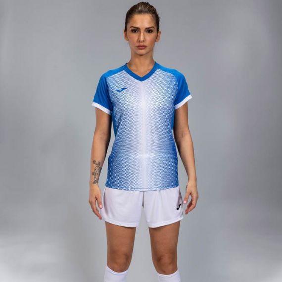 Футболка женская Joma SUPERNOVA сине-белая 900890.702, Цвет: голубой, Размер производителя: L, изображение 2 Футболка женская Joma SUPERNOVA сине-белая 900890.702, Цвет: голубой, Размер производителя: L, изображение 2