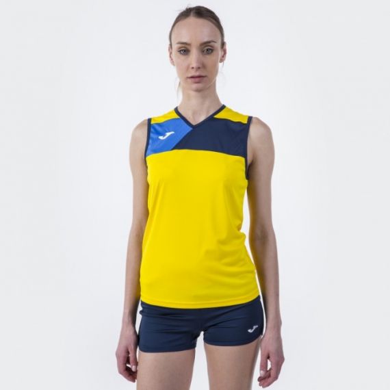 Майка желто-темно-синяя женская Joma CREW II 900465.903, Цвет: желтый, Размер производителя: М, изображение 3 Майка желто-темно-синяя женская Joma CREW II 900465.903, Цвет: желтый, Размер производителя: М, изображение 3
