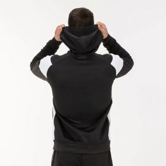 Олімпійка з капюшоном Joma CREW III 101271.102 чорно-біла, Колір: чорний, Розмір виробника: S, зображення 2 Олімпійка з капюшоном Joma CREW III 101271.102 чорно-біла, Колір: чорний, Розмір виробника: S, зображення 2