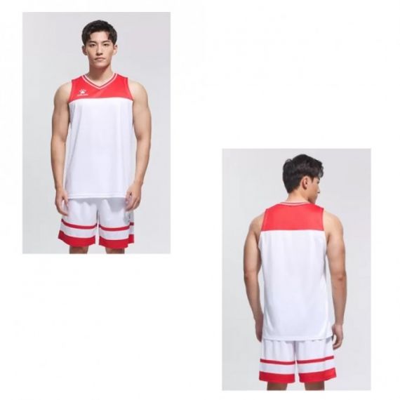 Комплект баскетбольної форми біло-червоний KELME 8252LB1002.9107, зображення 2