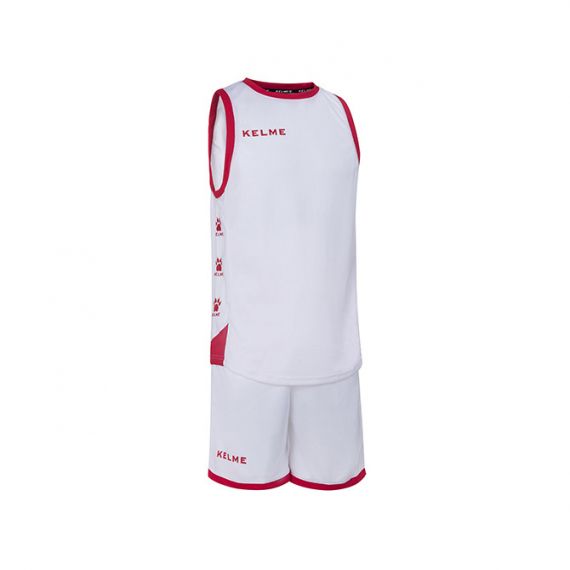 Комплект баскетбольної форми б/р Kelme VITORIA біло-червоний 80803.0140, Колір: білий, Розмір виробника: 2XL