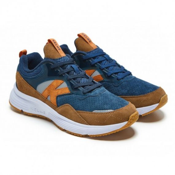 Кроссовки Kelme FLOW темно-сине-коричневые 19.352.0292, Цвет: темно-синий, Размер производителя: 42, изображение 4 Кроссовки Kelme FLOW темно-сине-коричневые 19.352.0292, Цвет: темно-синий, Размер производителя: 42, изображение 4