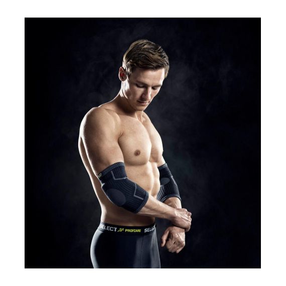 Налокітник SELECT Elastic Elbow support w/pads 2-pack (009) чорний, Розмір виробника: М