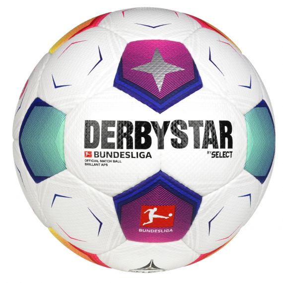 М’яч футбольний SELECT DERBYSTAR Bundesliga Brillant APS v23 (634) біло/синьо/фіолетовий, 5