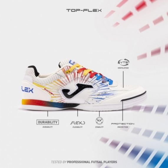 Футзалки (бампи) Joma TOP FLEX TOPW2476IN, Колір: білий, Розмір виробника: 44, зображення 2