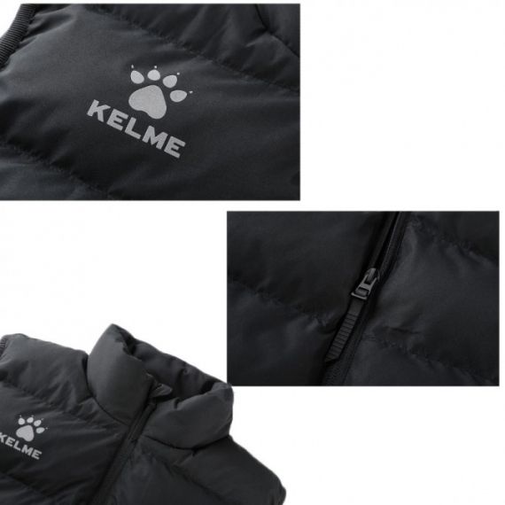 Жилетка зимова Kelme COTTON VEST чорна 8161MJ1001.9000, Колір: чорний, Розмір виробника: М, зображення 2 Жилетка зимова Kelme COTTON VEST чорна 8161MJ1001.9000, Колір: чорний, Розмір виробника: М, зображення 2