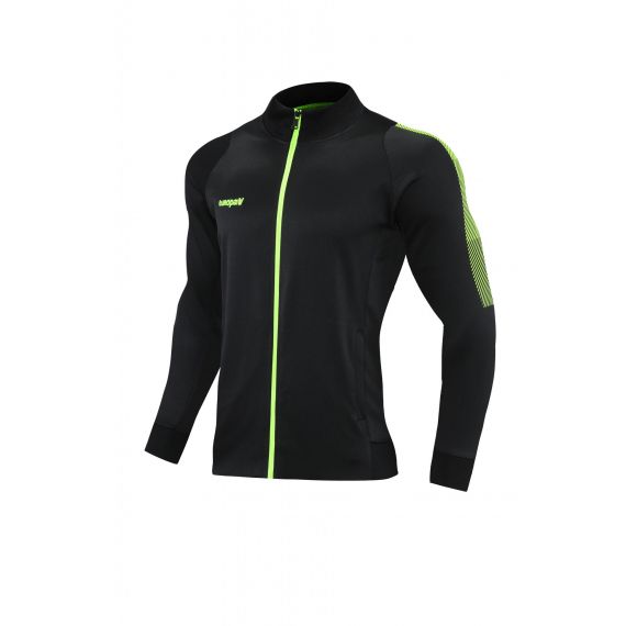 Спортивный костюм для детей Europaw Limber Up Kid 2101 Long zipper чёрно-салатовый, Цвет: черный, Размер производителя: 2XS, изображение 4 Спортивный костюм для детей Europaw Limber Up Kid 2101 Long zipper чёрно-салатовый, Цвет: черный, Размер производителя: 2XS, изображение 4