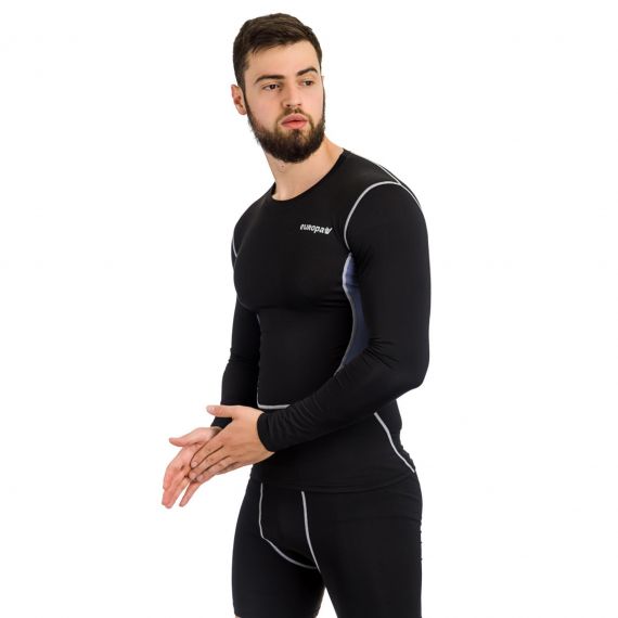 Термобілизна футболка компресійна LS Europaw PRO чорна, Колір: чорний, Розмір виробника: М, зображення 4