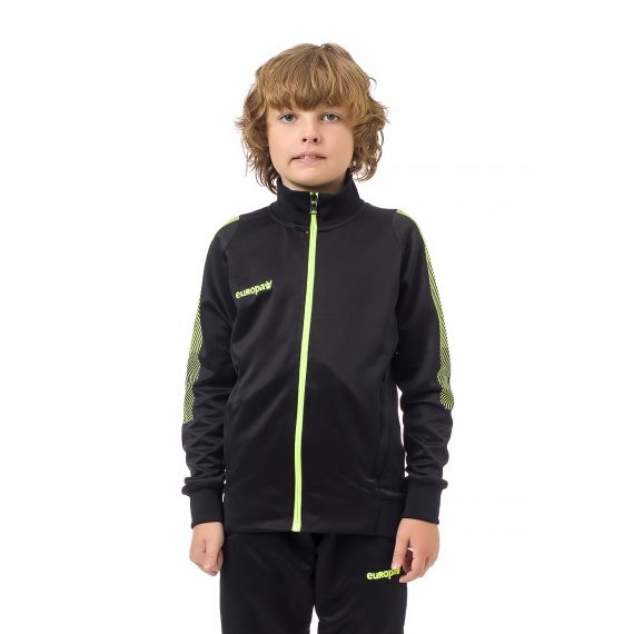 Спортивный костюм для детей Europaw Limber Up Kid 2101 Long zipper чёрно-салатовый, Цвет: черный, Размер производителя: 2XS, изображение 6 Спортивный костюм для детей Europaw Limber Up Kid 2101 Long zipper чёрно-салатовый, Цвет: черный, Размер производителя: 2XS, изображение 6
