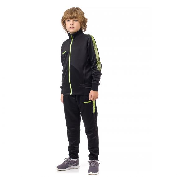 Спортивний костюм для дітей Europaw Limber Up Kid 2101 Long zipper чорно-салатовий, Колір: чорний, Розмір виробника: 4XS