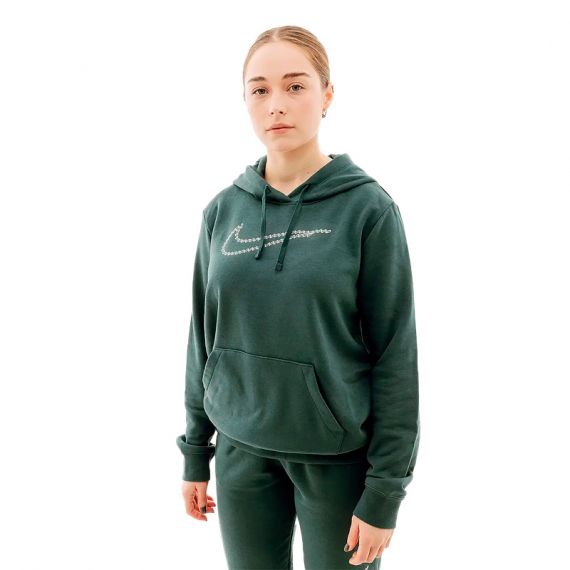 Кофта Nike NS PE CLB FLC SHINE OS PO FB8763-328, Колір: темно-зелений, Розмір виробника: L