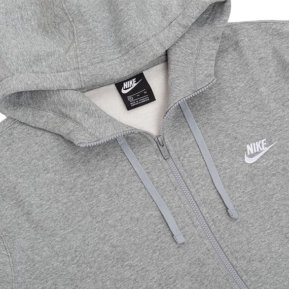 Толстовка Nike M NSW CLUB HOODIE FZ BB BV2645-063, Колір: сірий, Розмір виробника: 2XL, зображення 3 Толстовка Nike M NSW CLUB HOODIE FZ BB BV2645-063, Колір: сірий, Розмір виробника: 2XL, зображення 3