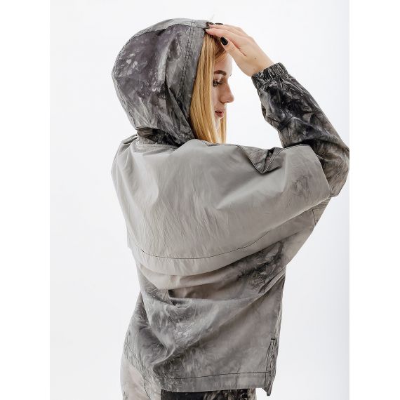 Ветровка Nike W NSW WAVE DYE WVN PO JKT A3 DV7936-010, Цвет: серый, Размер производителя: XS, изображение 3 Ветровка Nike W NSW WAVE DYE WVN PO JKT A3 DV7936-010, Цвет: серый, Размер производителя: XS, изображение 3