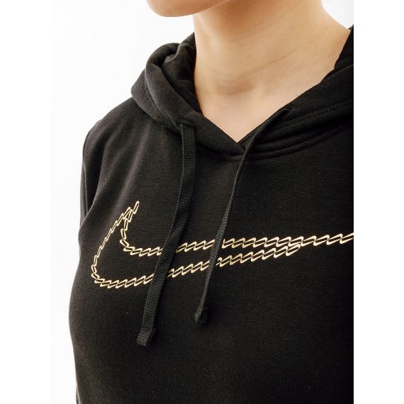 Кофта Nike NS PE CLB FLC SHINE OS PO FB8763-010, Колір: чорний, Розмір виробника: S, зображення 3 Кофта Nike NS PE CLB FLC SHINE OS PO FB8763-010, Колір: чорний, Розмір виробника: S, зображення 3