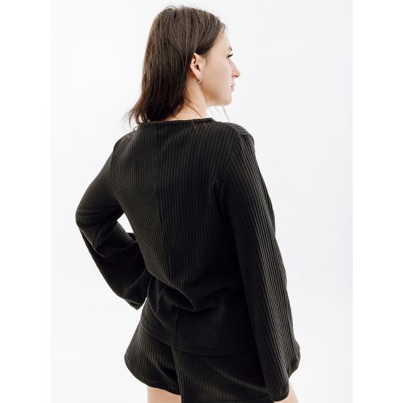 Кофта Nike W NSW RIB JRSY LS TOP DV7866-010, Колір: чорний, Розмір виробника: S, зображення 4