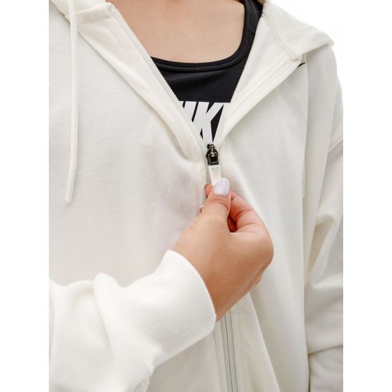 Кофта Nike W NSW JRSY OS FZ HOODIE DM6415-133, Колір: білий, Розмір виробника: L, зображення 4