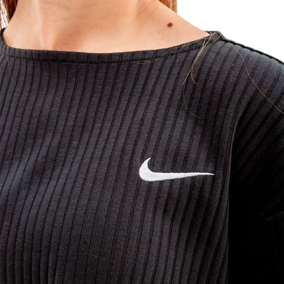 Футболка Nike W NSW RIB JRSY SS TOP DV7870-010, Колір: чорний, Розмір виробника: М, зображення 3 Футболка Nike W NSW RIB JRSY SS TOP DV7870-010, Колір: чорний, Розмір виробника: М, зображення 3
