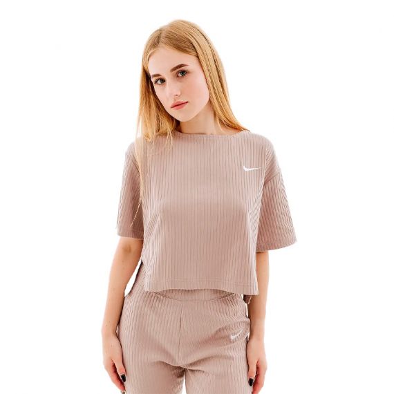 Футболка Nike W NSW RIB JRSY SS TOP DV7870-272, Колір: бежевий, Розмір виробника: М