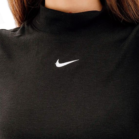 Футболка Nike W NSW ESSNTL RIB MOCK SS TOP DV7958-010, Колір: чорний, Розмір виробника: L, зображення 3 Футболка Nike W NSW ESSNTL RIB MOCK SS TOP DV7958-010, Колір: чорний, Розмір виробника: L, зображення 3