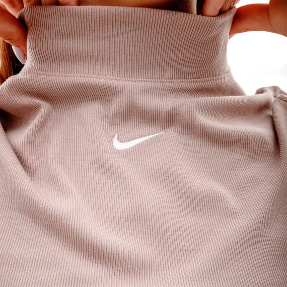 Футболка Nike W NSW ESSNTL RIB MOCK SS TOP DV7958-272, Колір: бежевий, Розмір виробника: М, зображення 3