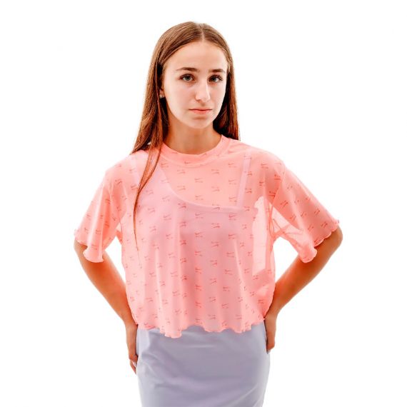 Футболка Nike W NSW AIR AOP MESH SS CROP TOP DV8245-611, Колір: рожевий, Розмір виробника: L