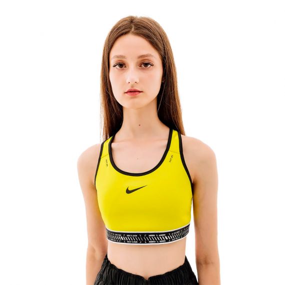 Топ Nike W NK SWSH ON THE RUN BRA DV9914-308, Колір: салатовий, Розмір виробника: L