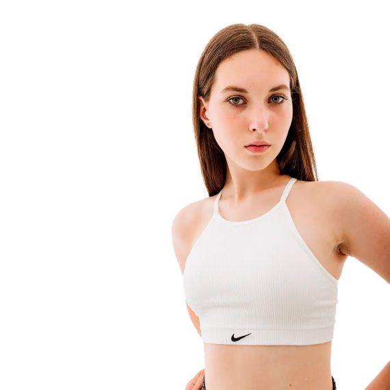 Топ Nike W NK INDY SMLS RIB BRA DV9966-133, Колір: білий, Розмір виробника: L, зображення 2 Топ Nike W NK INDY SMLS RIB BRA DV9966-133, Колір: білий, Розмір виробника: L, зображення 2