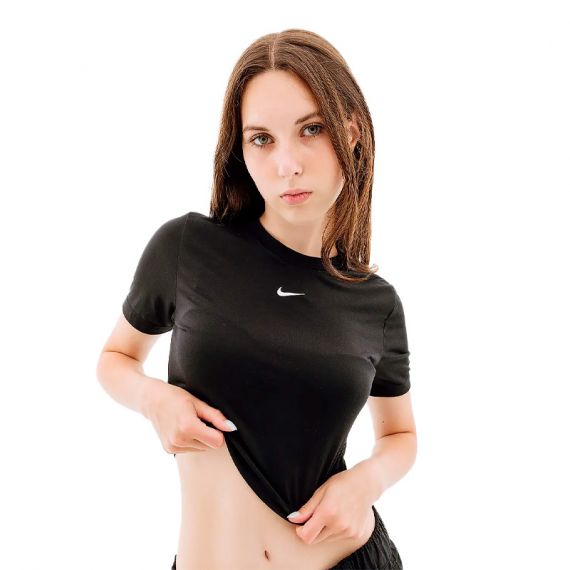 Футболка Nike W NSW TEE ESSNTL SLIM CRP LBR FB2873-010, Колір: чорний, Розмір виробника: L