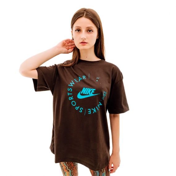 Футболка Nike W NSW TEE BF PRNT SU FD4235-220, Колір: коричневий, Розмір виробника: М