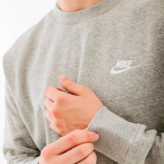Толстовка Nike M NSW CLUB CRW BB BV2662-063, Цвет: серый, Размер производителя: S, изображение 4 Толстовка Nike M NSW CLUB CRW BB BV2662-063, Цвет: серый, Размер производителя: S, изображение 4
