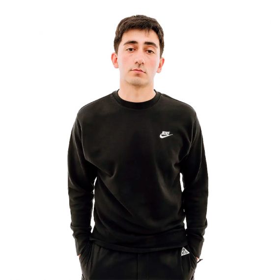 Толстовка Nike M CLUB CRW FT BV2666-010, Колір: чорний, Розмір виробника: L, зображення 2 Толстовка Nike M CLUB CRW FT BV2666-010, Колір: чорний, Розмір виробника: L, зображення 2