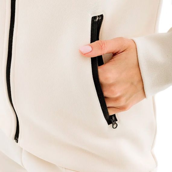 Толстовка Nike Sportswear Tech Fleece Windrunner WomenS Full-Zip Hoodie FB8338-110, Цвет: белый, Размер производителя: XS, изображение 4 Толстовка Nike Sportswear Tech Fleece Windrunner WomenS Full-Zip Hoodie FB8338-110, Цвет: белый, Размер производителя: XS, изображение 4