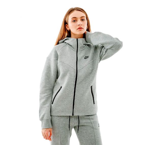 Толстовка Nike Sportswear Tech Fleece Windrunner WomenS Full-Zip Hoodie FB8338-063, Колір: сірий, Розмір виробника: L