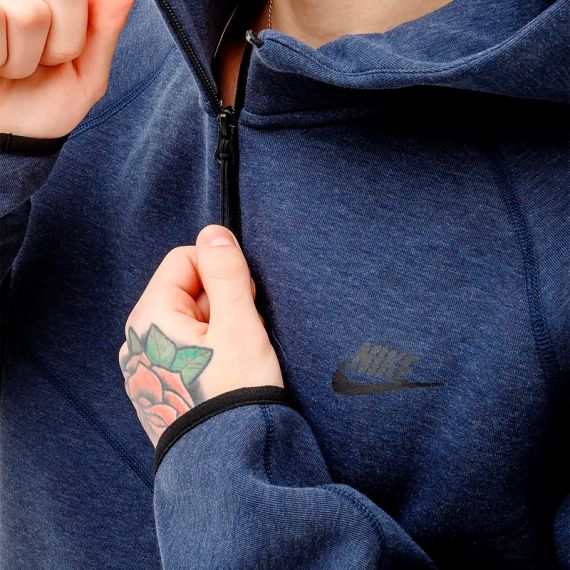 Толстовка Nike M NK TCH FLC FZ WR HOODIE FB7921-473, Колір: синій, Розмір виробника: S, зображення 3 Толстовка Nike M NK TCH FLC FZ WR HOODIE FB7921-473, Колір: синій, Розмір виробника: S, зображення 3