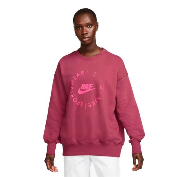 Світшот Nike W NSW FLC OS CREW PRNT SU FD4234-653, Колір: рожевий, Розмір виробника: М