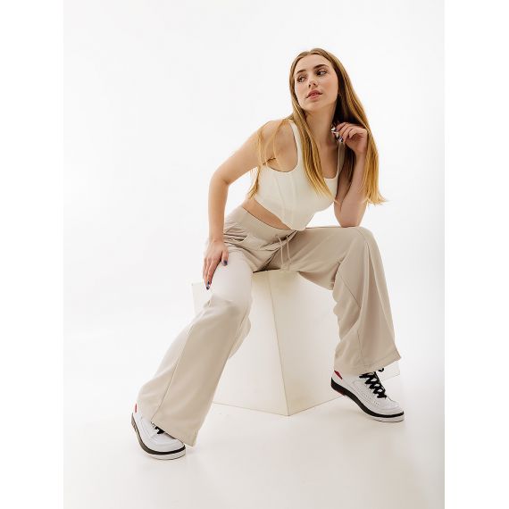 Штани Nike HR WIDE PANT FB8490-104, Колір: бежевий, Розмір виробника: XS, зображення 3