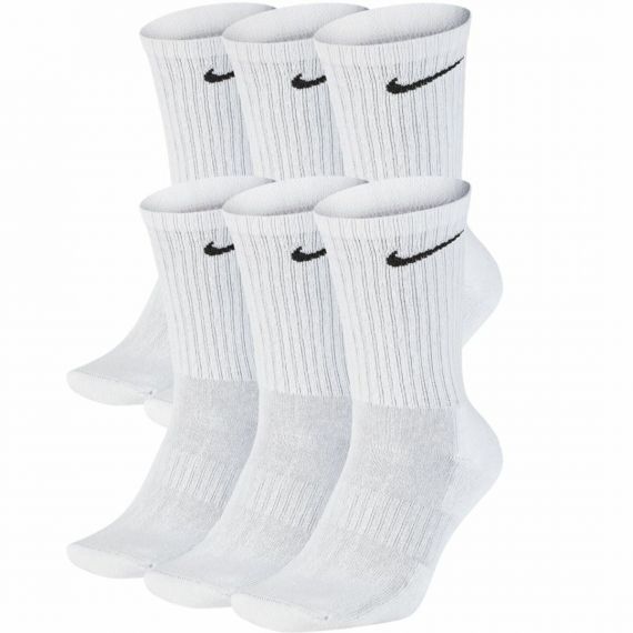 Шкарпетки Nike U EVERYDAY CUSH CRW 6PR 132 SX7666-100, Колір: білий, Розмір: 42-46