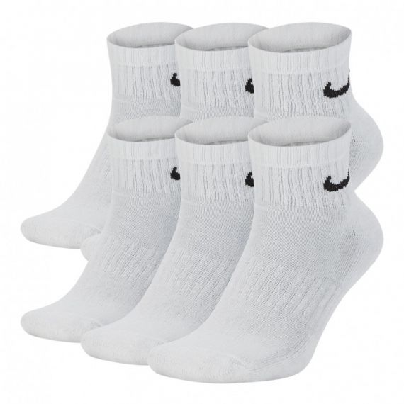 Шкарпетки Nike U NK EVERYDAY CSH ANKL 6PR 132 SX7669-100, Колір: білий, Розмір: 46-50