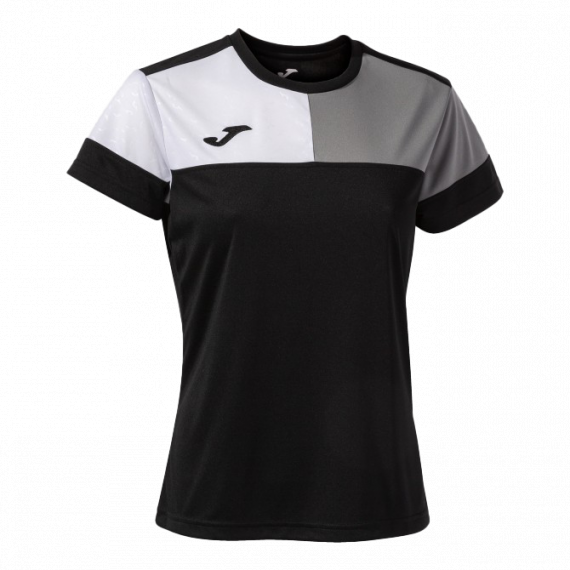 Футболка жіноча Joma CREW V чорно-сіро-біла 901856.111, Колір: чорний, Розмір виробника: S
