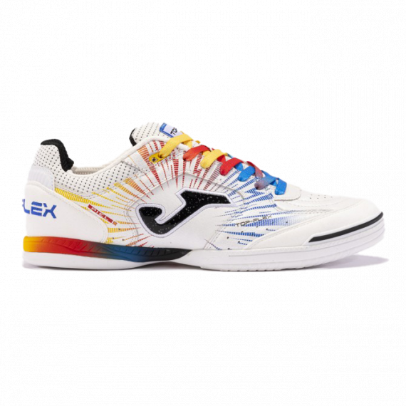 Футзалки (бампи) Joma TOP FLEX біло-синьо-жовтогарячі TOPW2476IN, Колір: білий, Розмір виробника: 45