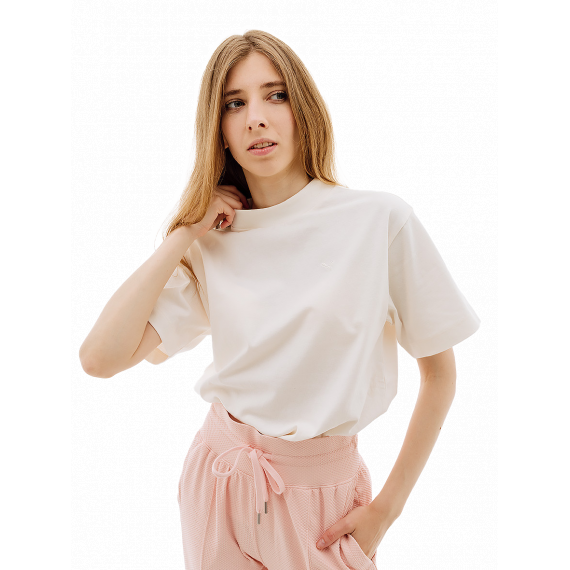 Футболка Puma YONA SUNP Mock Neck Tee 53797765, Колір: бежевий, Розмір виробника: XS