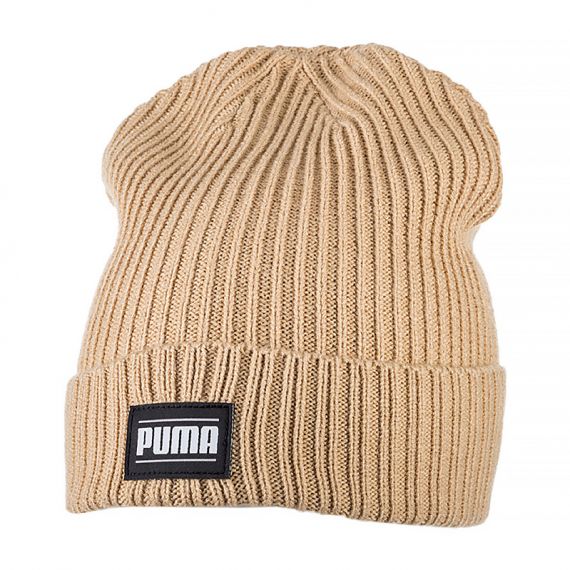 Шапка PUMA Ribbed Classic Cuff Beanie 2403807, Колір: бежевий, Розмір: Дорослий