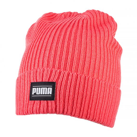 Шапка PUMA Ribbed Classic Cuff Beanie 2403808, Колір: кораловий, Розмір: Дорослий