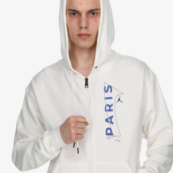 Толстовка JORDAN M J PSG FLC FZ DN6150-100, Колір: білий, Розмір виробника: XL, зображення 4 Толстовка JORDAN M J PSG FLC FZ DN6150-100, Колір: білий, Розмір виробника: XL, зображення 4